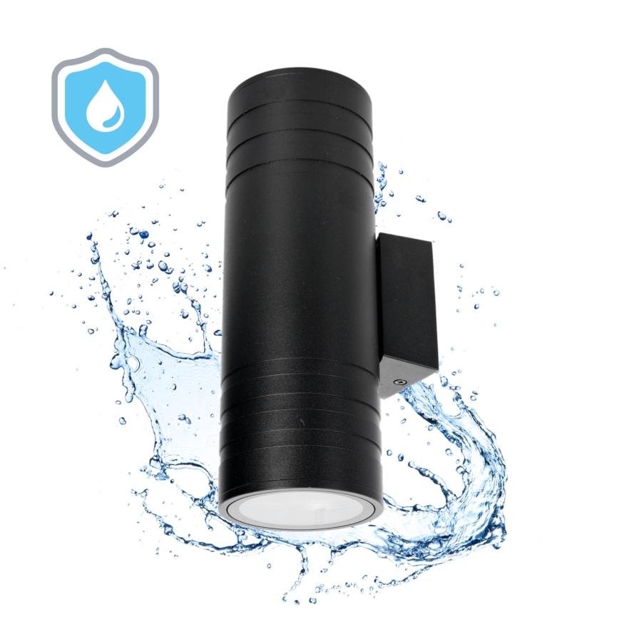 Outdoor wall light 2xGU10/35W/230V IP54 round black