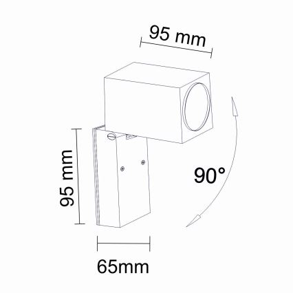 Outdoor wall light BOSTON 1xGU10/10W/230V IP44 black