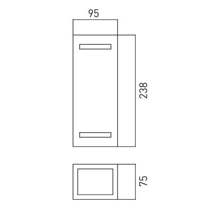 Outdoor wall light BRICK 2xGU10/7W/230V IP44