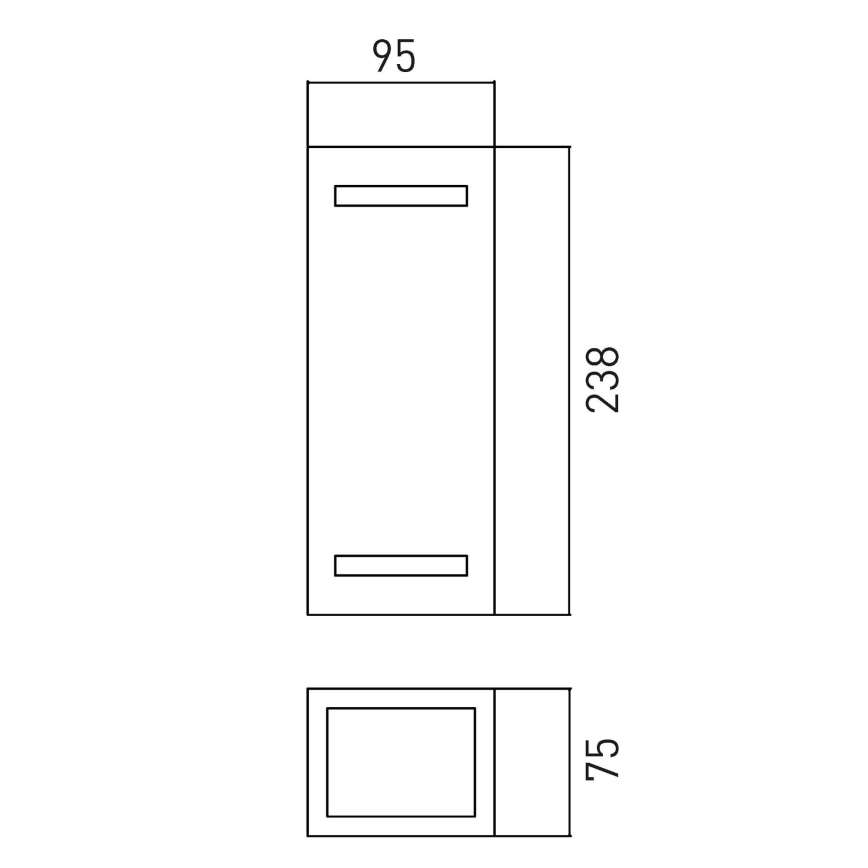 Outdoor wall light BRICK 2xGU10/7W/230V IP44