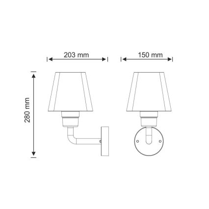 Outdoor wall light GIZA 1xE27/10W/230V IP44