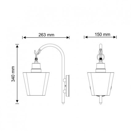 Outdoor wall light GIZA 1xE27/10W/230V IP44