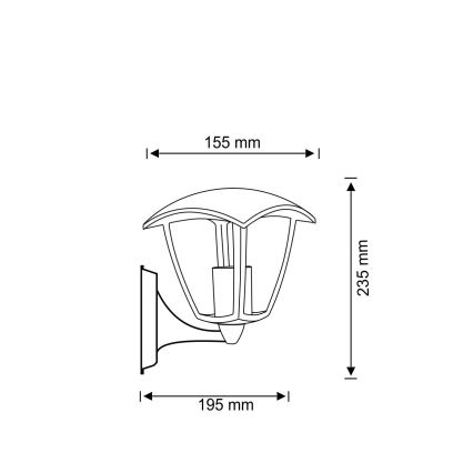 Outdoor wall light IGMA 1xE27/12W/230V IP44