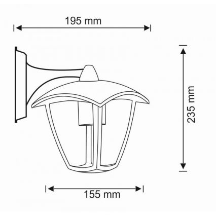 Outdoor wall light IGMA 1xE27/12W/230V IP44