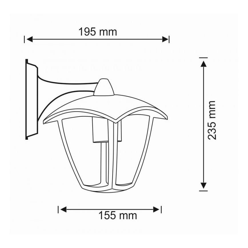 Outdoor wall light IGMA 1xE27/12W/230V IP44