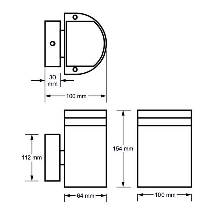 Outdoor wall light KORTEK 1xGU10/30W/230V IP54 black
