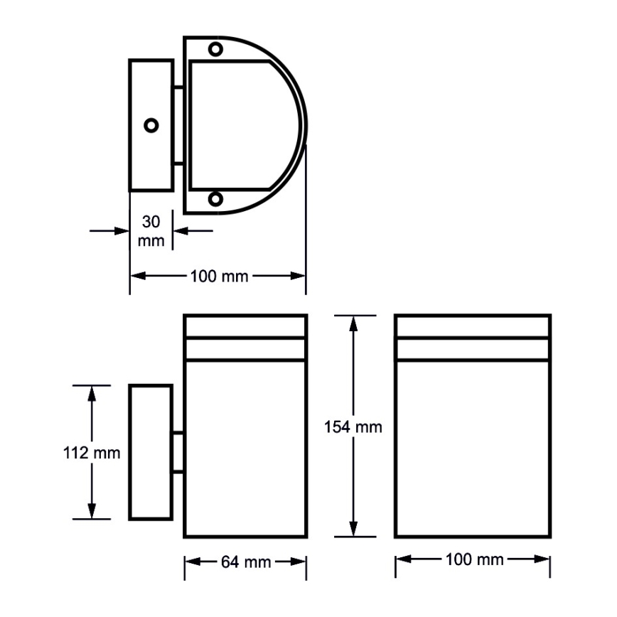 Outdoor wall light KORTEK 1xGU10/30W/230V IP54 black