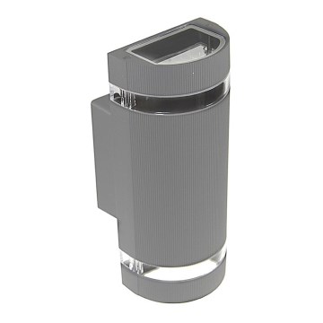 Outdoor wall light KORTEK 2xGU10/30W/230V IP44 grey