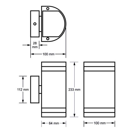 Outdoor Wall Light KORTEK 2×GU10/30W/230V IP44 Black
