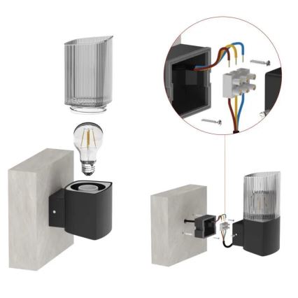 Outdoor wall light LANA 1xE27/25W/230V IP54