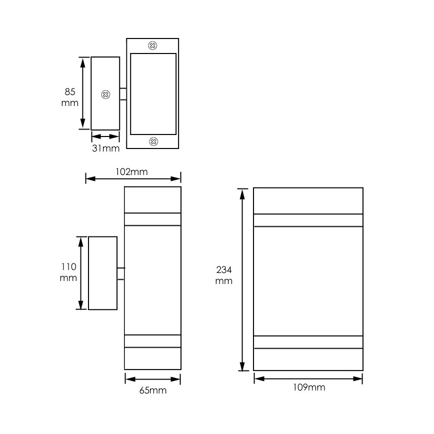 Outdoor wall light LITEK 2xGU10/30W/230V IP44 black