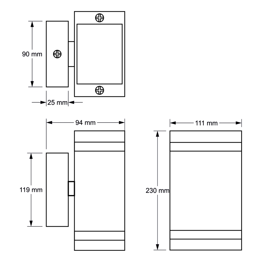 Outdoor wall light LITEK 2xGU10/30W/230V IP44 grey