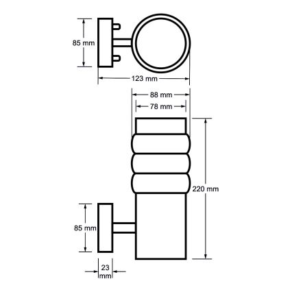 Outdoor wall light LULA BIS 1xE27/60W/230V IP44 stainless steel
