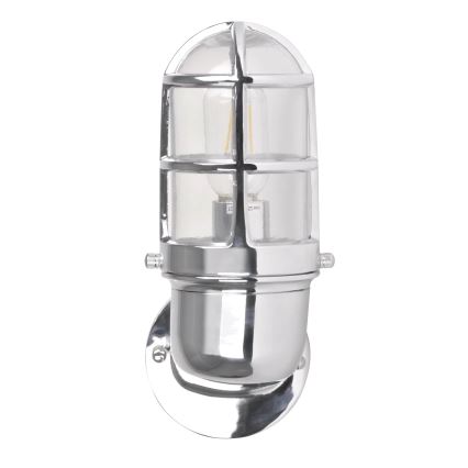 Outdoor wall light LUND 1xE27/12W/230V IP44 shiny chrome