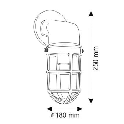 Outdoor wall light LUND 1xE27/12W/230V IP44 shiny chrome