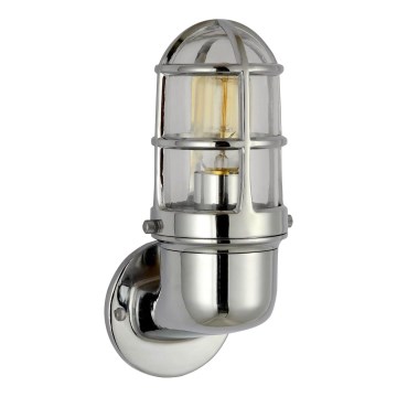 Outdoor wall light LUND 1xE27/12W/230V IP44 shiny chrome