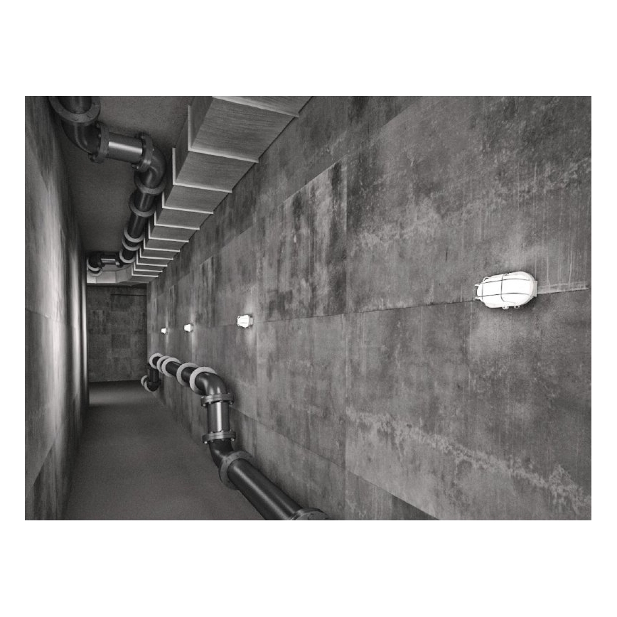 Outdoor wall light OVAL 1xE27/60W/230V white IP44