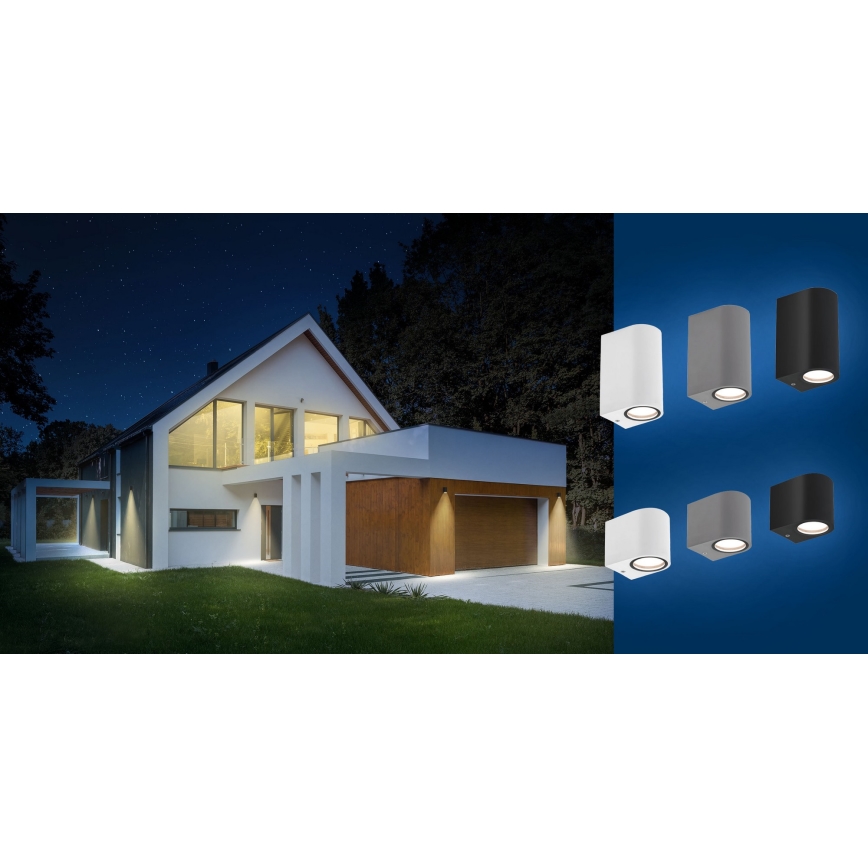 Outdoor wall light PARETE 1xGU10/6W/230V IP54 grey