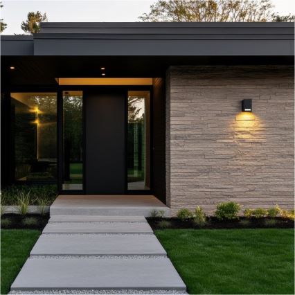 Outdoor wall light QUERK 1xGU10/35W/230V IP54 8 cm black
