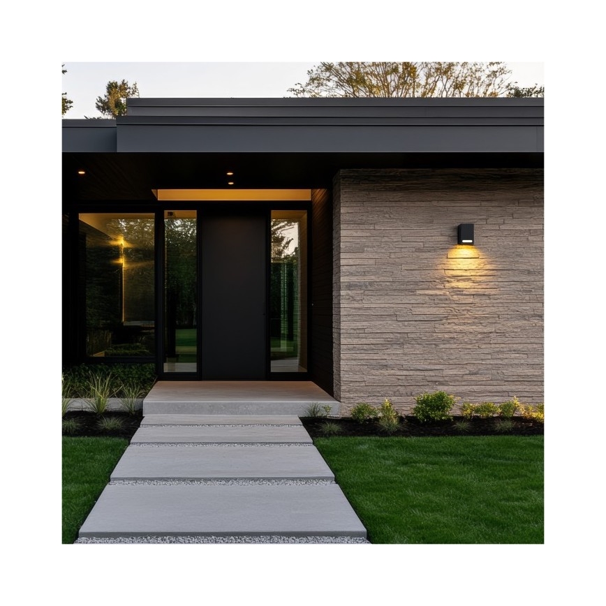 Outdoor wall light QUERK 1xGU10/35W/230V IP54 8 cm black