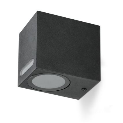 Outdoor wall light QUERK 1xGU10/35W/230V IP54 8 cm black