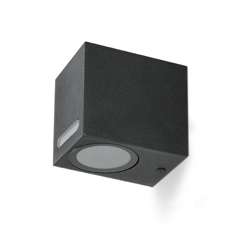 Outdoor wall light QUERK 1xGU10/35W/230V IP54 8 cm black