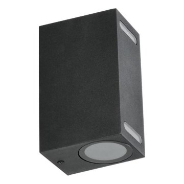 Outdoor wall light QUERK 2xGU10/35W/230V IP54 15 cm black