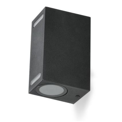 Outdoor wall light QUERK 2xGU10/35W/230V IP54 15 cm black