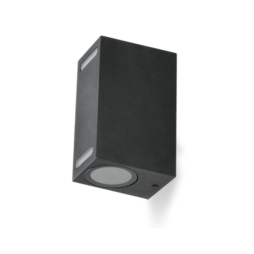 Outdoor wall light QUERK 2xGU10/35W/230V IP54 15 cm black