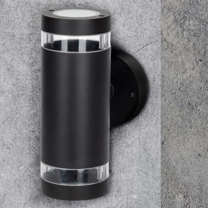 Outdoor wall light RINO 2xGU10/12W/230V IP54 black
