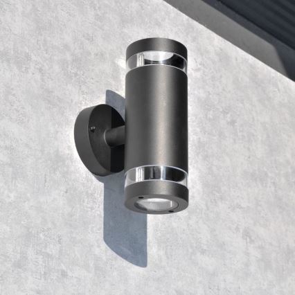 Outdoor wall light RINO 2xGU10/12W/230V IP54 black