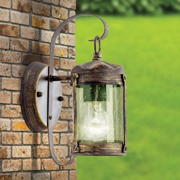Outdoor wall light TAVERNA 1xE27/60W/230V IP23 bronze/patina