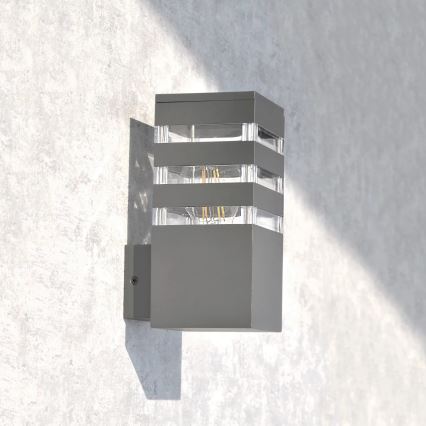 Outdoor wall light TEKSAS 1xE27/12W/230V IP44 graphite