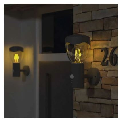 Outdoor wall light with a sensor ARTEO 1xE27/15W/230V IP44
