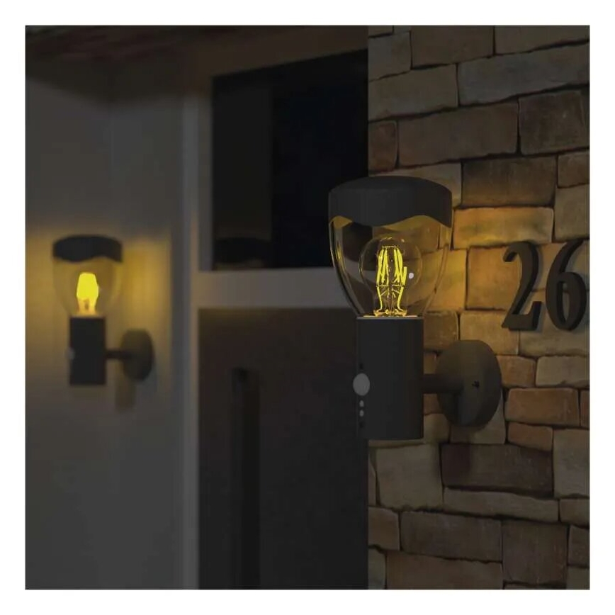 Outdoor wall light with a sensor ARTEO 1xE27/15W/230V IP44