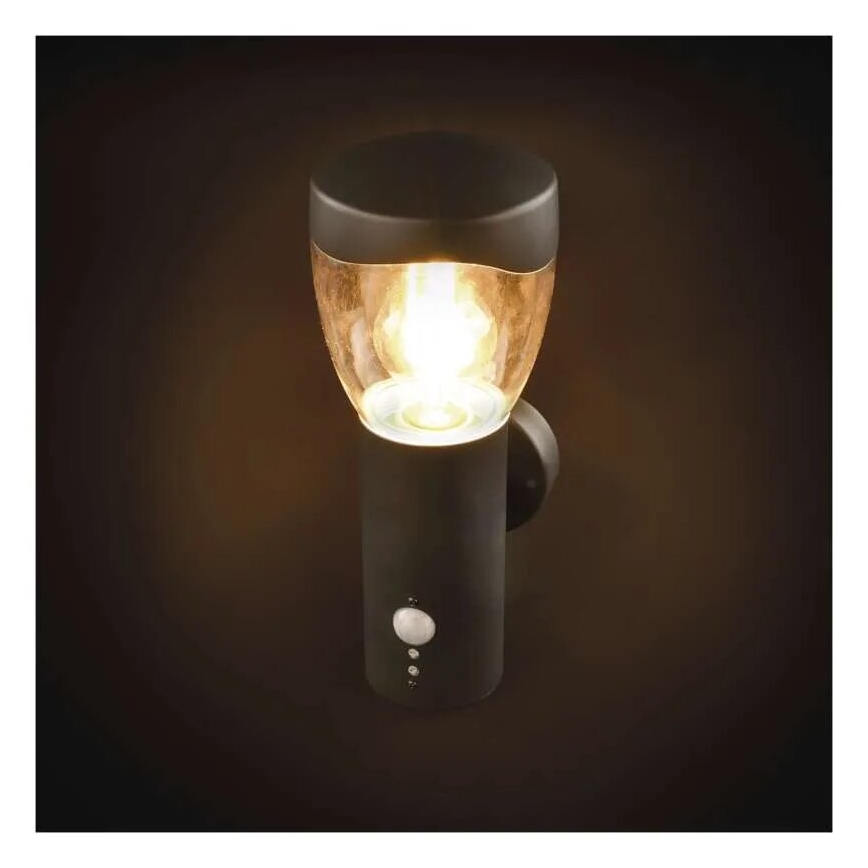 Outdoor wall light with a sensor ARTEO 1xE27/15W/230V IP44