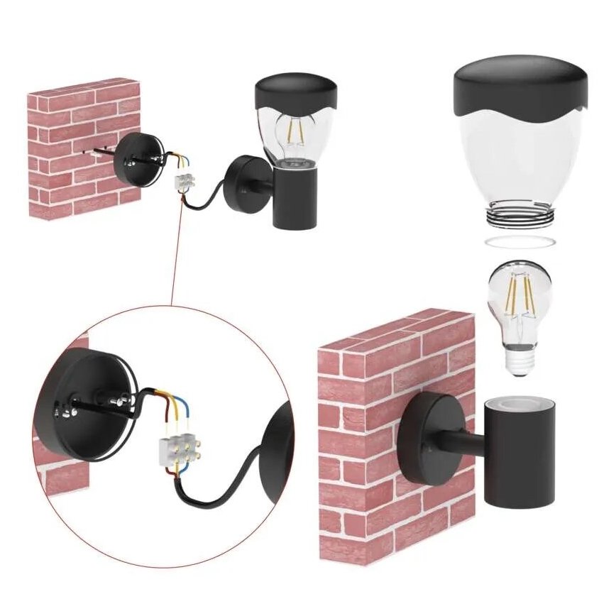 Outdoor wall light with a sensor ARTEO 1xE27/15W/230V IP44