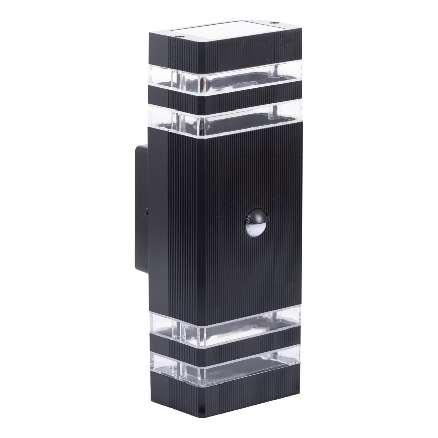 Outdoor wall light with a sensor BREZZA 2xGU10/35W/230V IP65