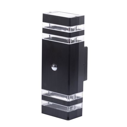 Outdoor wall light with a sensor BREZZA 2xGU10/35W/230V IP65