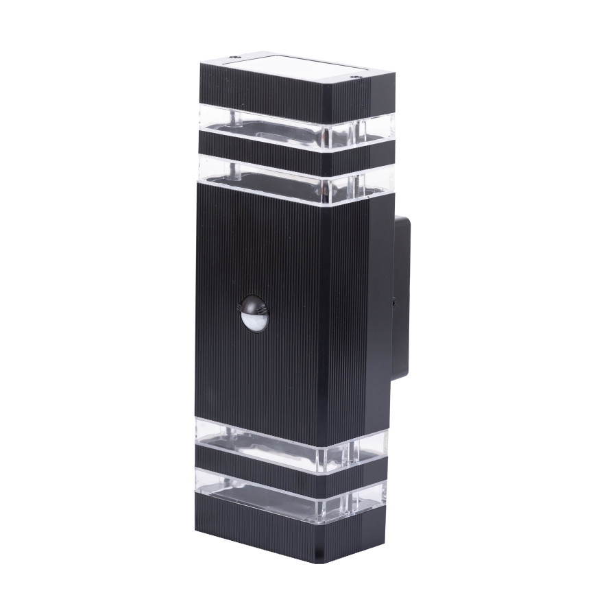 Outdoor wall light with a sensor BREZZA 2xGU10/35W/230V IP65