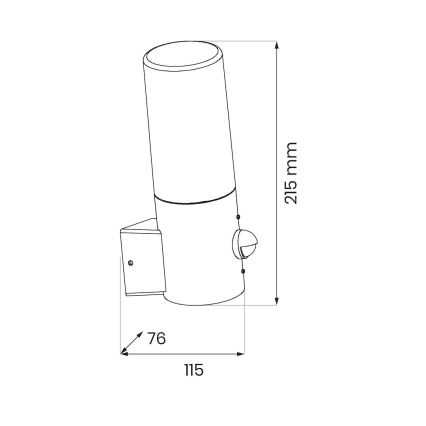 Outdoor wall light with a motion sensor HARLEM 1xE27/60W/230V IP44 black