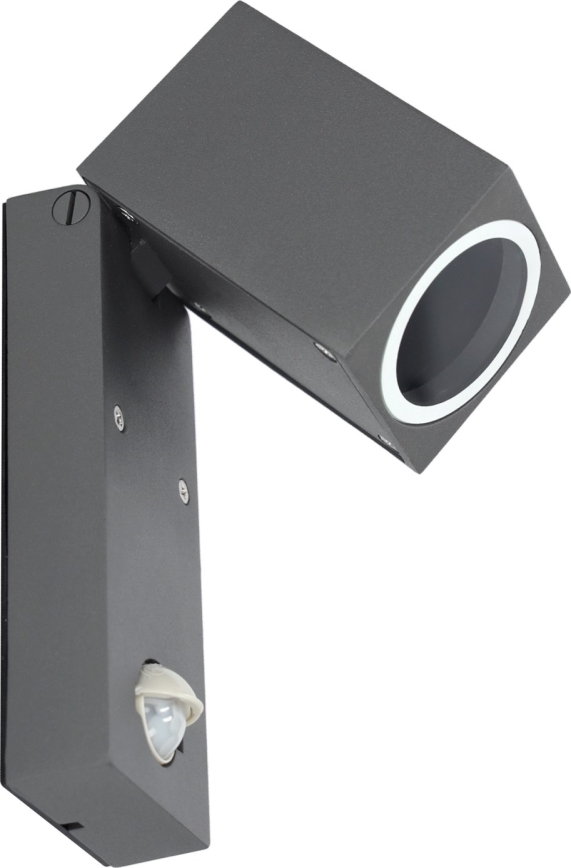 Outdoor wall light with a sensor QUAZAR 1xGU10/35W/230V IP44 grey