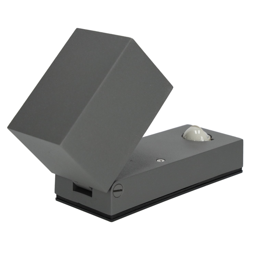 Outdoor wall light with a sensor QUAZAR 1xGU10/35W/230V IP44 grey