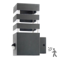 Outdoor wall light with a sensor TEKSAS 1xE27/12W/230V IP44 graphite