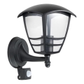 Outdoor wall light with a sensor TEVIO 1xE27/60W/230V IP54 black