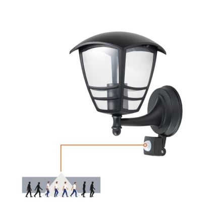 Outdoor wall light with a sensor TEVIO 1xE27/60W/230V IP54 black