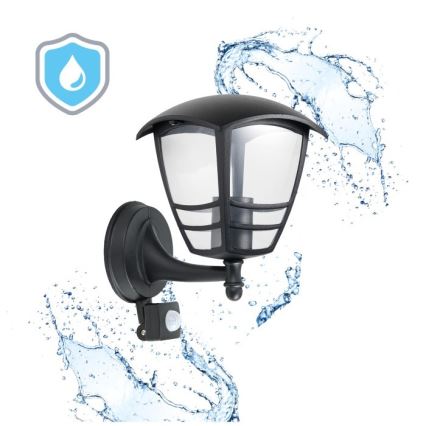 Outdoor wall light with a sensor TEVIO 1xE27/60W/230V IP54 black