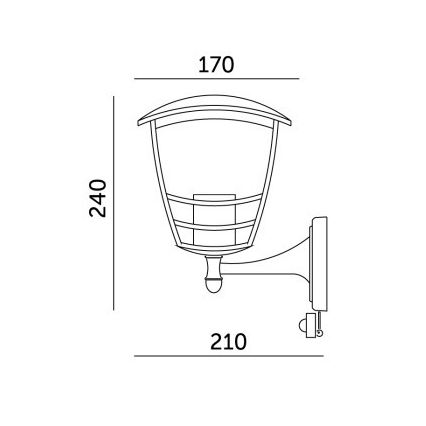 Outdoor wall light with a sensor TEVIO 1xE27/60W/230V IP54 black