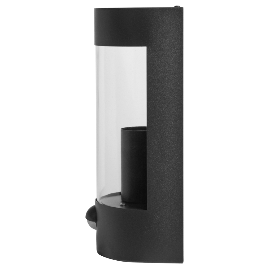 Outdoor wall light with motion sensor, 1x E27 (max. 15 W), 230 V, IP44, black