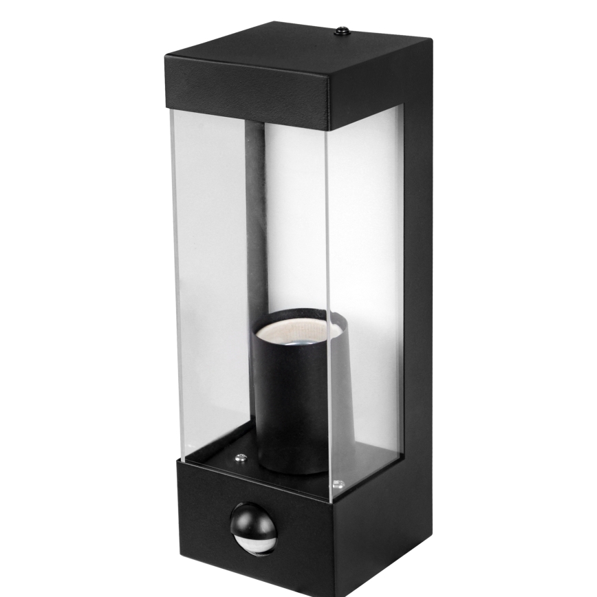 Outdoor Wall Light with Motion and Dusk Sensor, 1× E27/15W/230V, IP44, Black